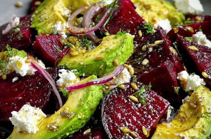Salade de betterave, avocat et feta